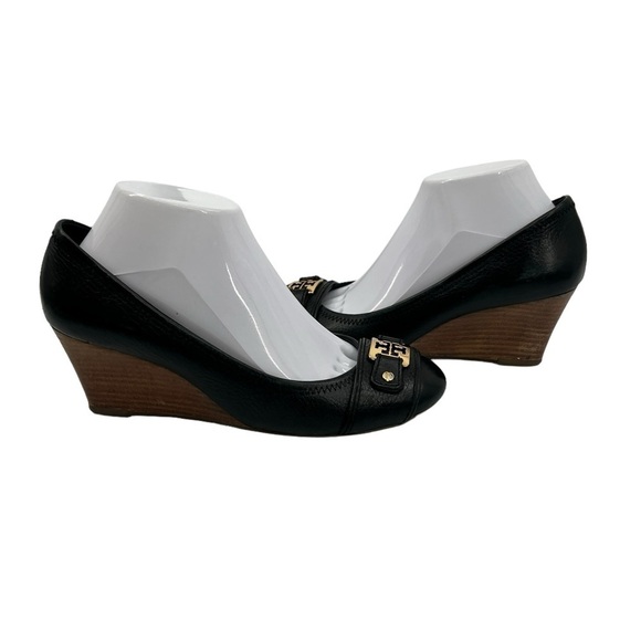 Tory Burch Shoes - Tory Burch Black Closed Toe Wedge Heels Size 8 Women’s
